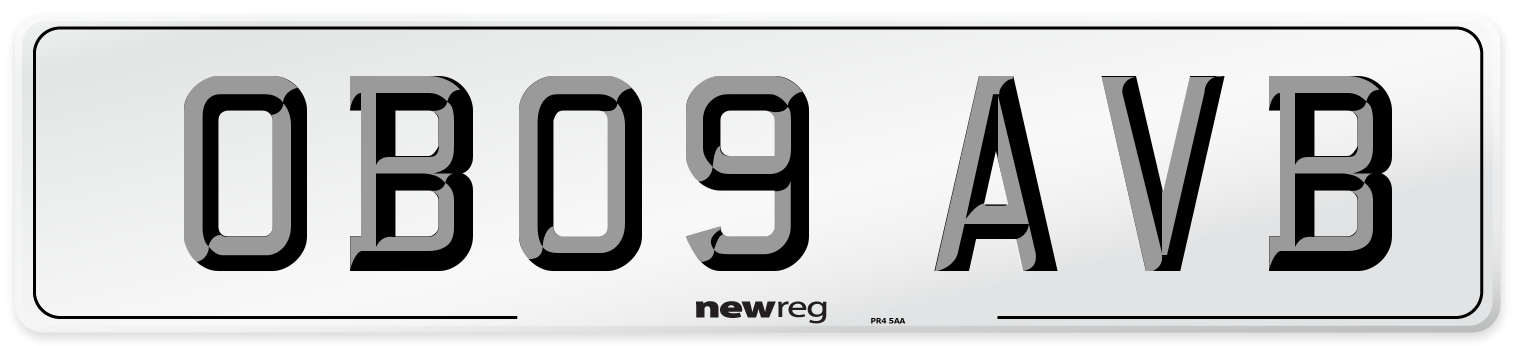 OB09 AVB Number Plate from New Reg